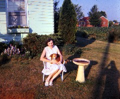 Julia (Judy) Kish Dorrough ; Lady dog; Our House;
